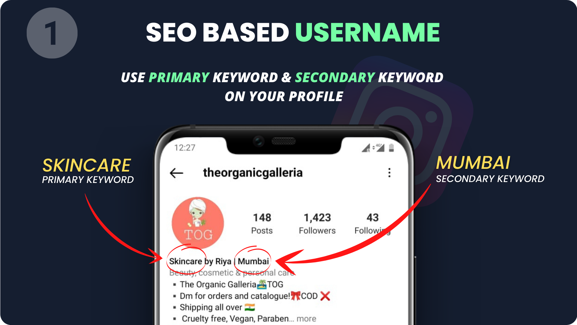 SEO Based Username for Instagram Shopping Page